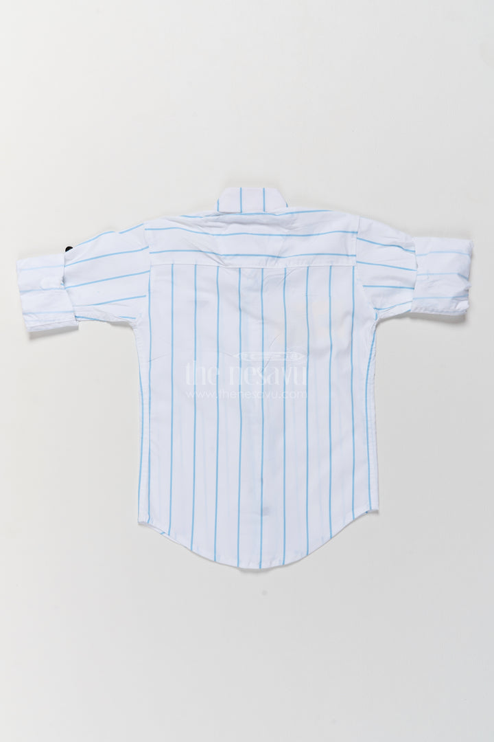 Boys Cotton Shirt in White with Smart Tailoring