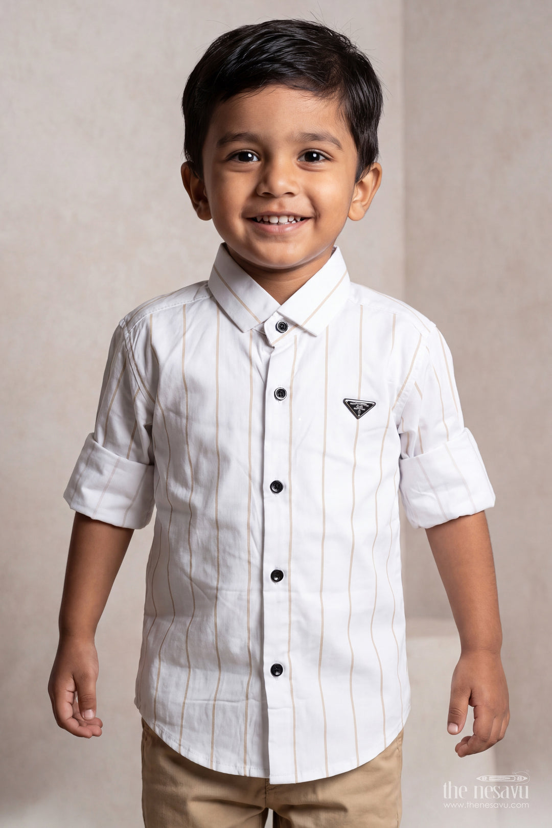 Boys Shirt for Kids in Off White for Traditional Events