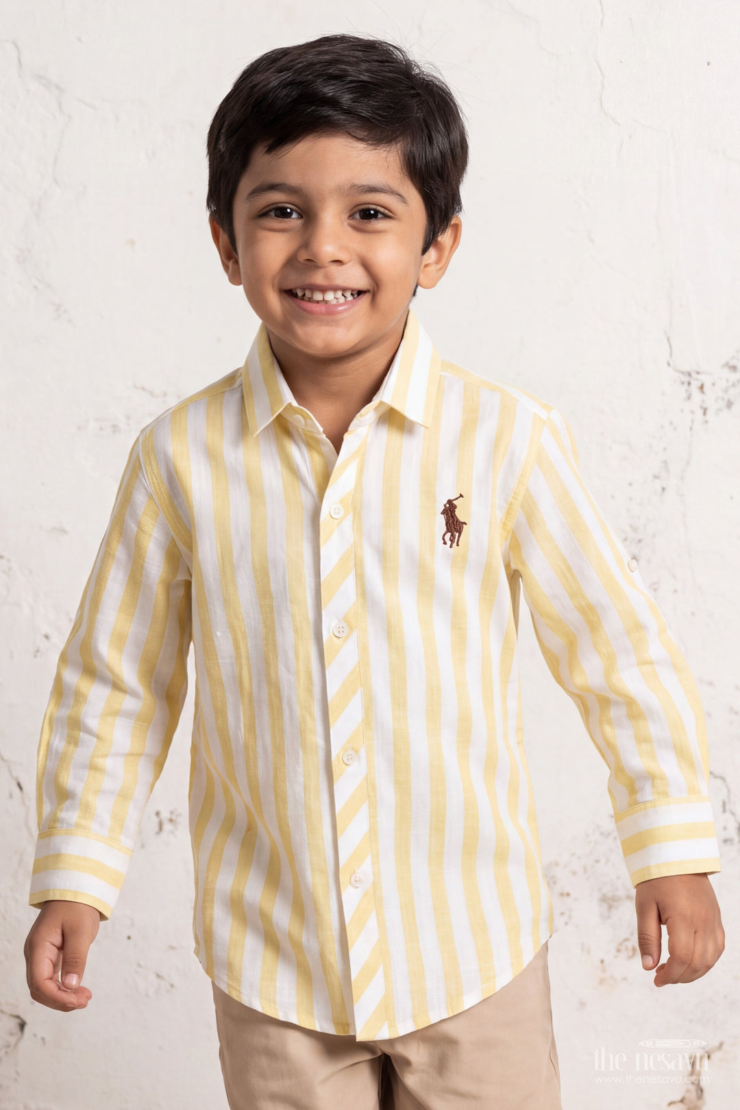 Boys Shirt for Kids in Yellow for Family Celebrations
