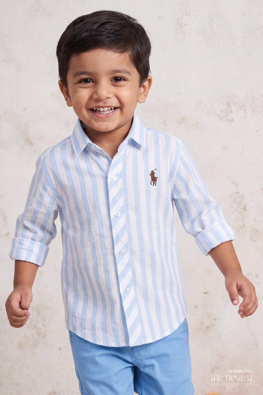 Boys Cotton Shirt in Blue for Special Functions