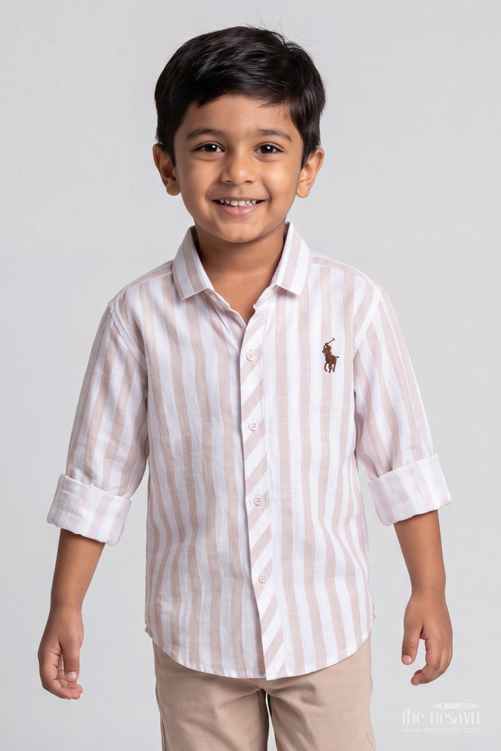 Boys Casual Shirt in Brown for Milestone Days