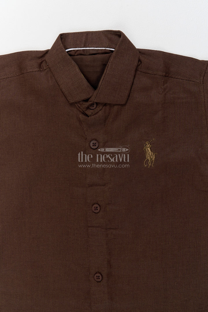 Boys Casual Shirt in Brown for Celebrations and Photos