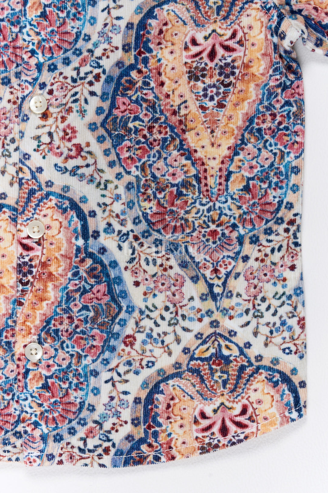 Boys Cream Multicolour Oversized Paisley Cotton Shirt