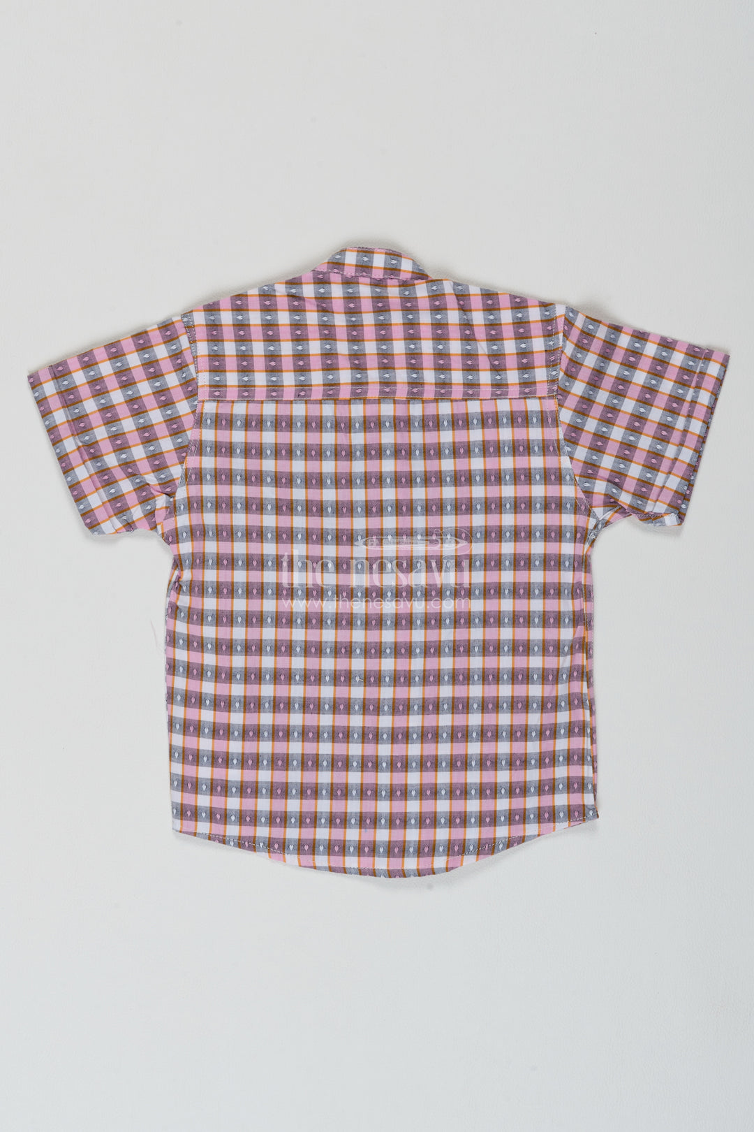 Boys Cotton Shirt in Multicolour with Tiny Motif Checks