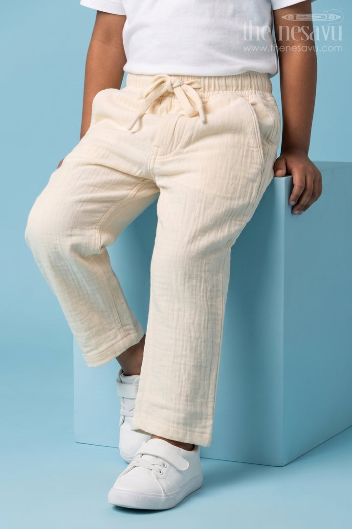 Boys Muslin Cotton Pants for Summer Outings and Relaxed Daily Wear