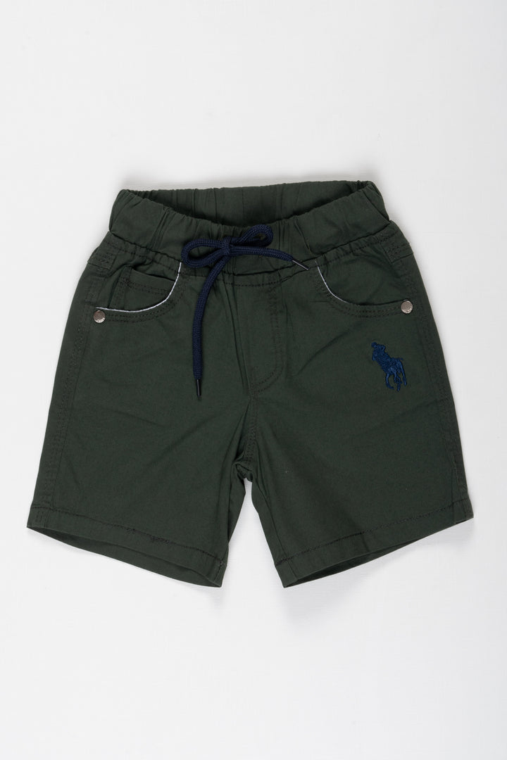 Adventurous Boys Forest Green Athletic Shorts