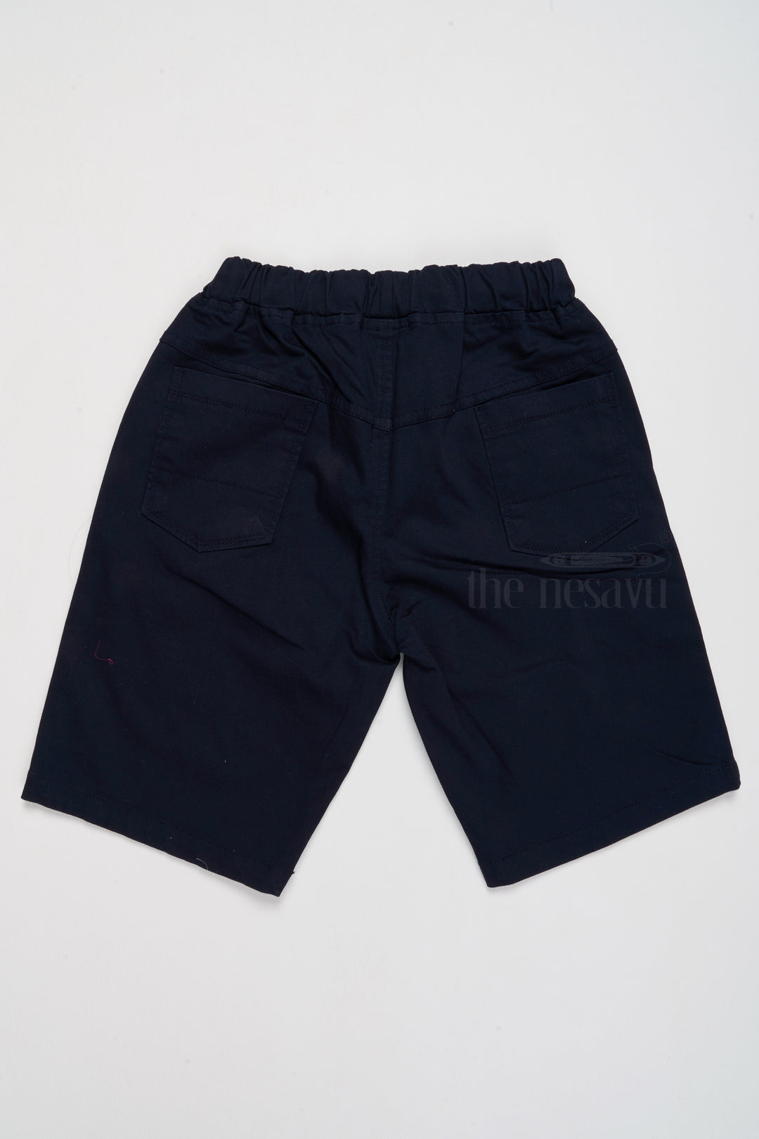 Boys Stylish Black Cotton Shorts with Elastic Waistband and Drawstring