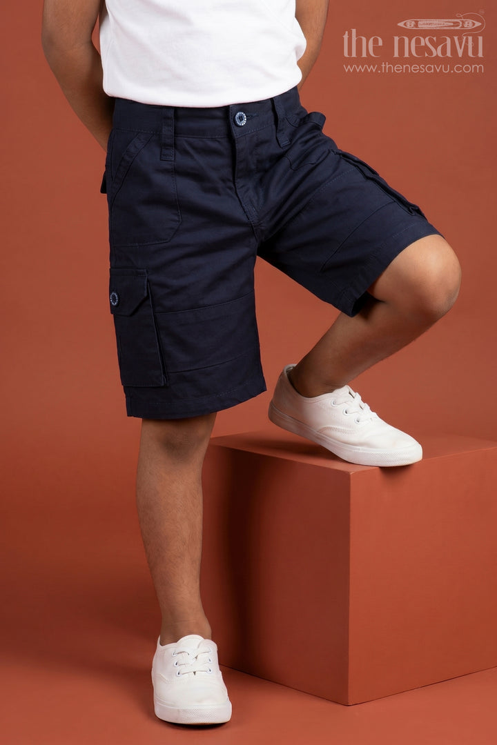 Blue Boys Cargo Shorts for Matching Outfits