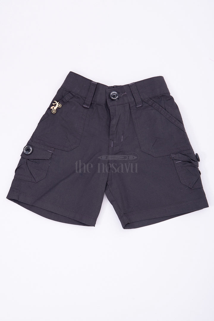 Grey Boys Cargo Shorts for Shirts with Elastic Waist