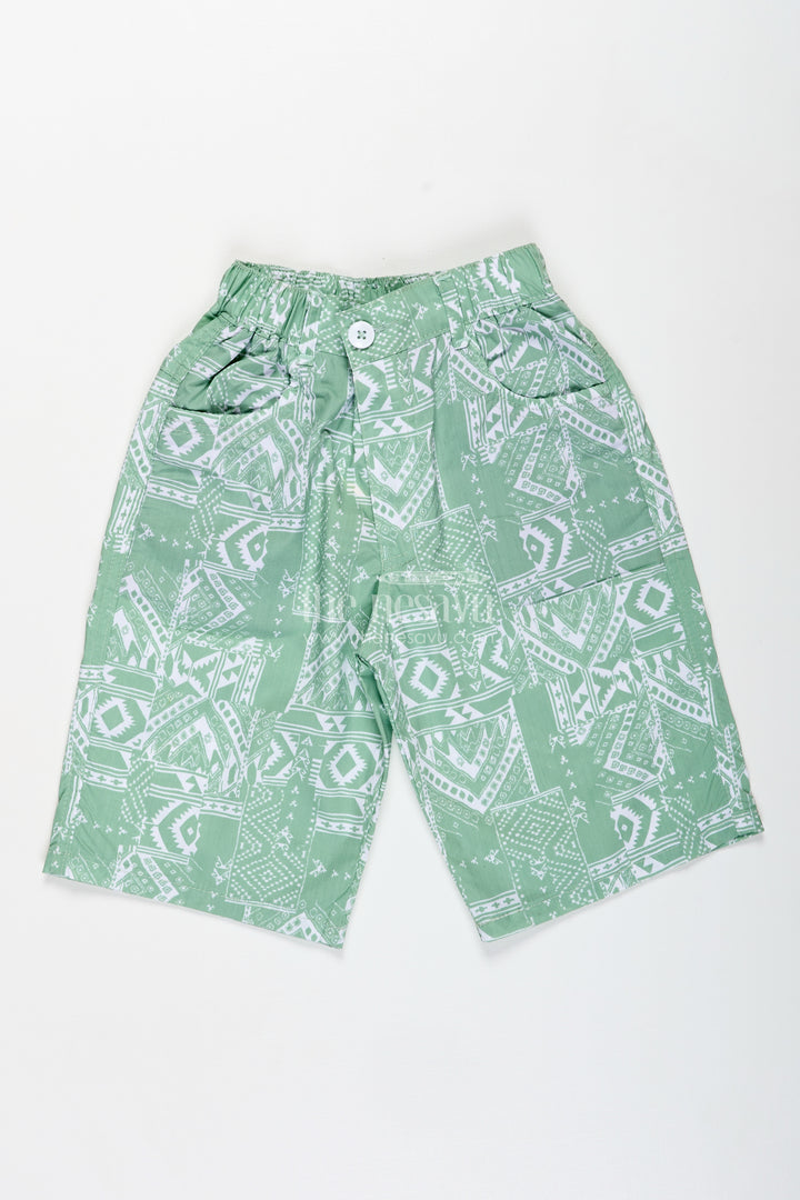 Boys Cotton print short dress Style Shorts with Paisley Digital Pattern and Comfortable Fit