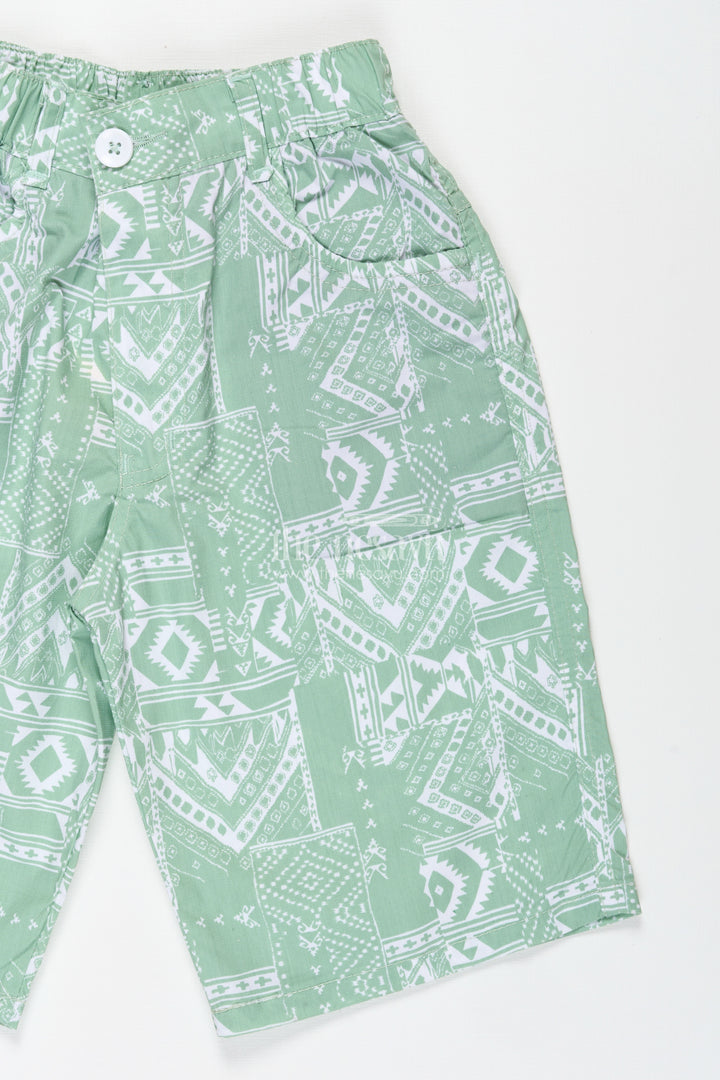 Boys Cotton print short dress Style Shorts with Paisley Digital Pattern and Comfortable Fit