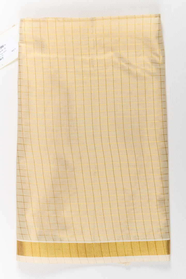 Boys Gold Tissue Vesti with Elegant Check Design for Traditional Events