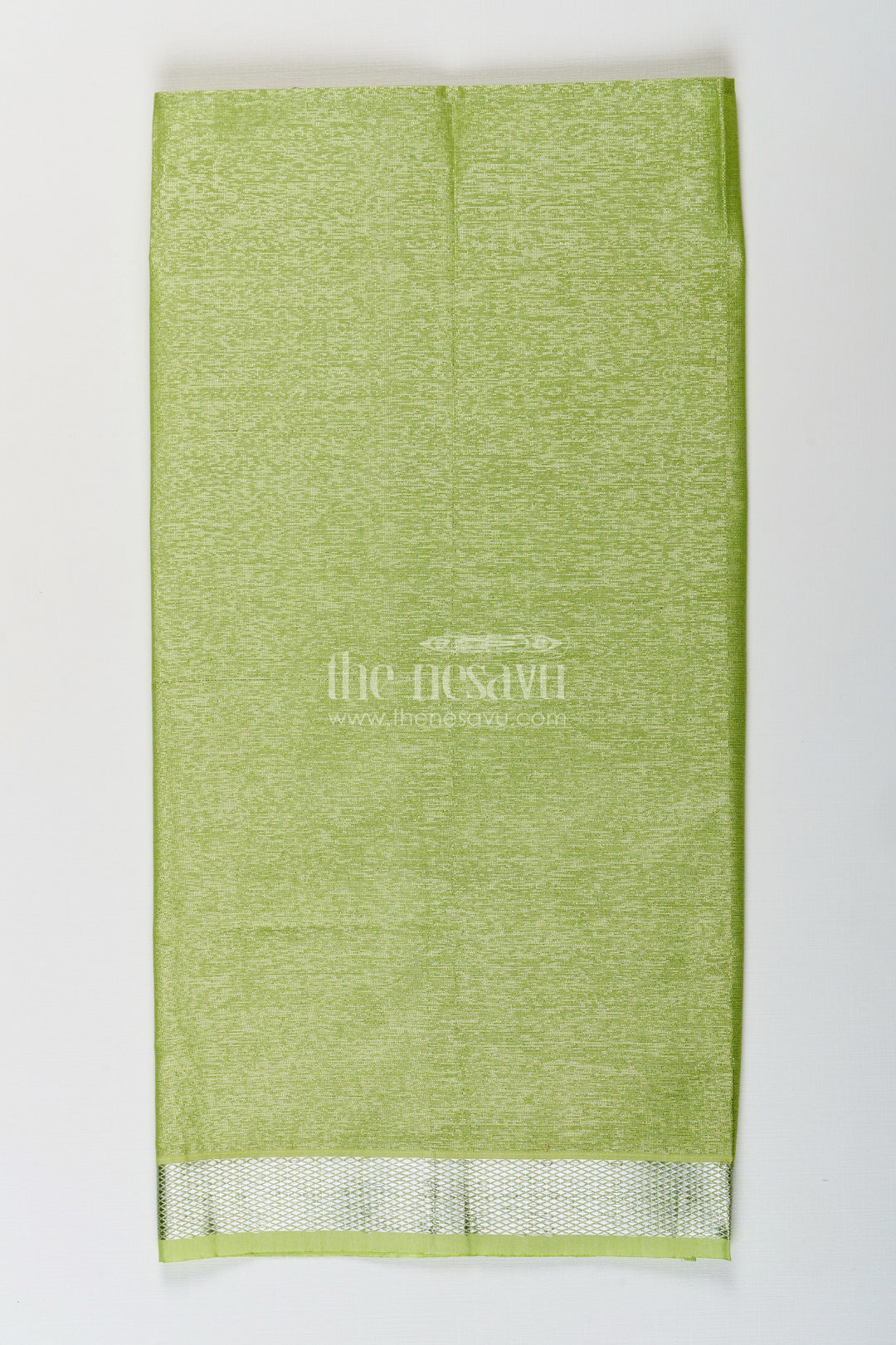 Boys Tissue Dhoti in Light Green with Silver Zari for Vibrant Traditional Style in Latest Dhoti Look