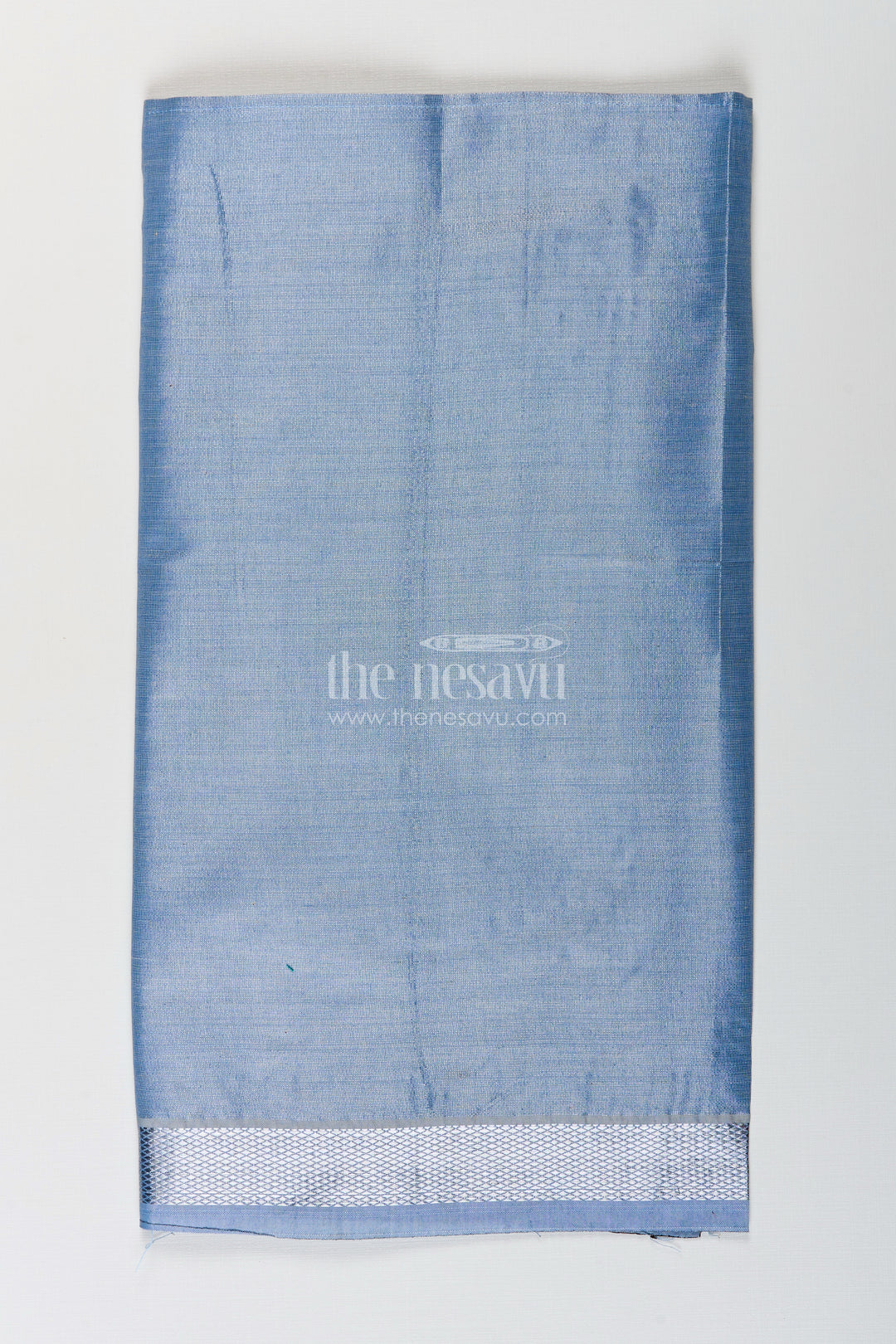 Boys Grey Tissue Dhoti with Silver Border for a Modern Take on Ethnic Elegance in Dhoti Fashion