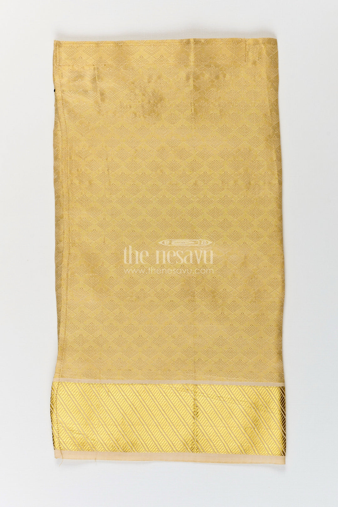 Boys Tissue Fabric Embossed Dhoti with Subtle Gold Weave in infant dhoti Design