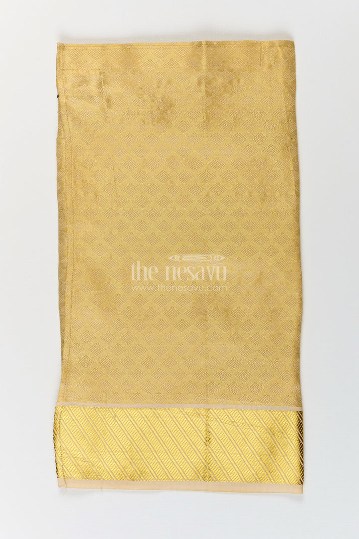 Boys Tissue Fabric Embossed Dhoti with Subtle Gold Weave in infant dhoti Design