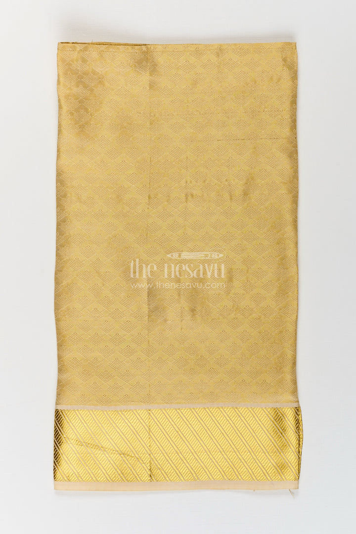 Boys Tissue Fabric Embossed Dhoti with Subtle Gold Weave in infant dhoti Design