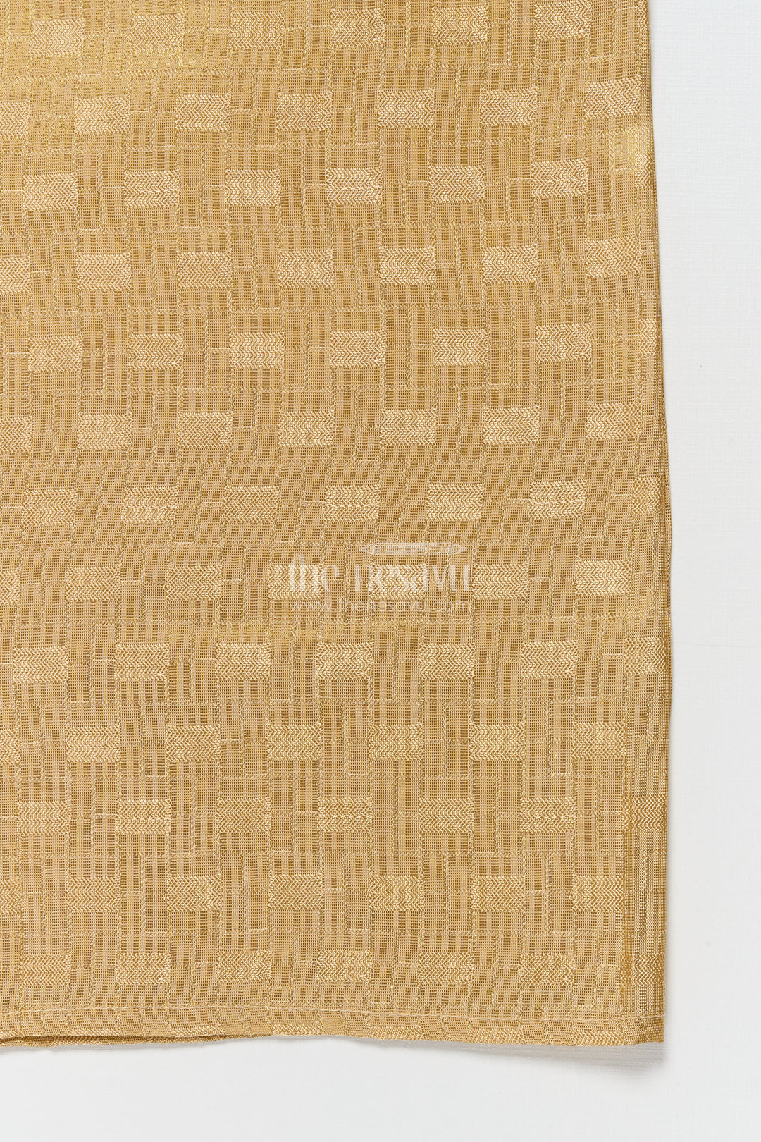 Boys Gold Tissue Vesti with Subtle Embossed Woven Design