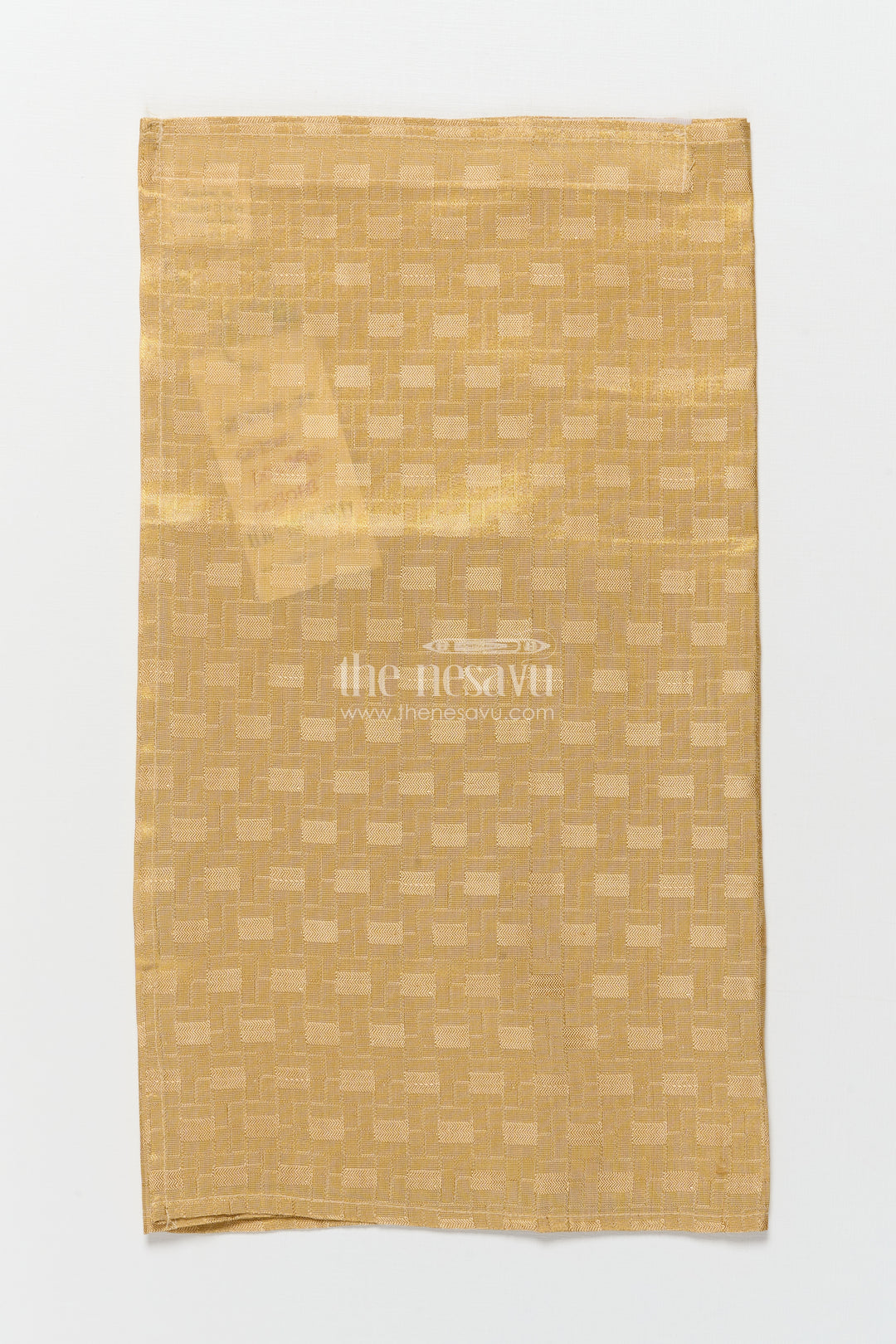 Boys Gold Tissue Vesti with Subtle Embossed Woven Design