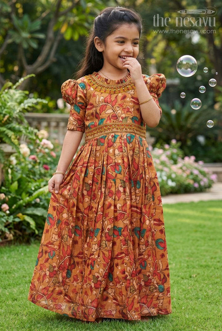 Cultural Splendor Embellished Anarkali Gown for Girls- Traditional Festive Attire