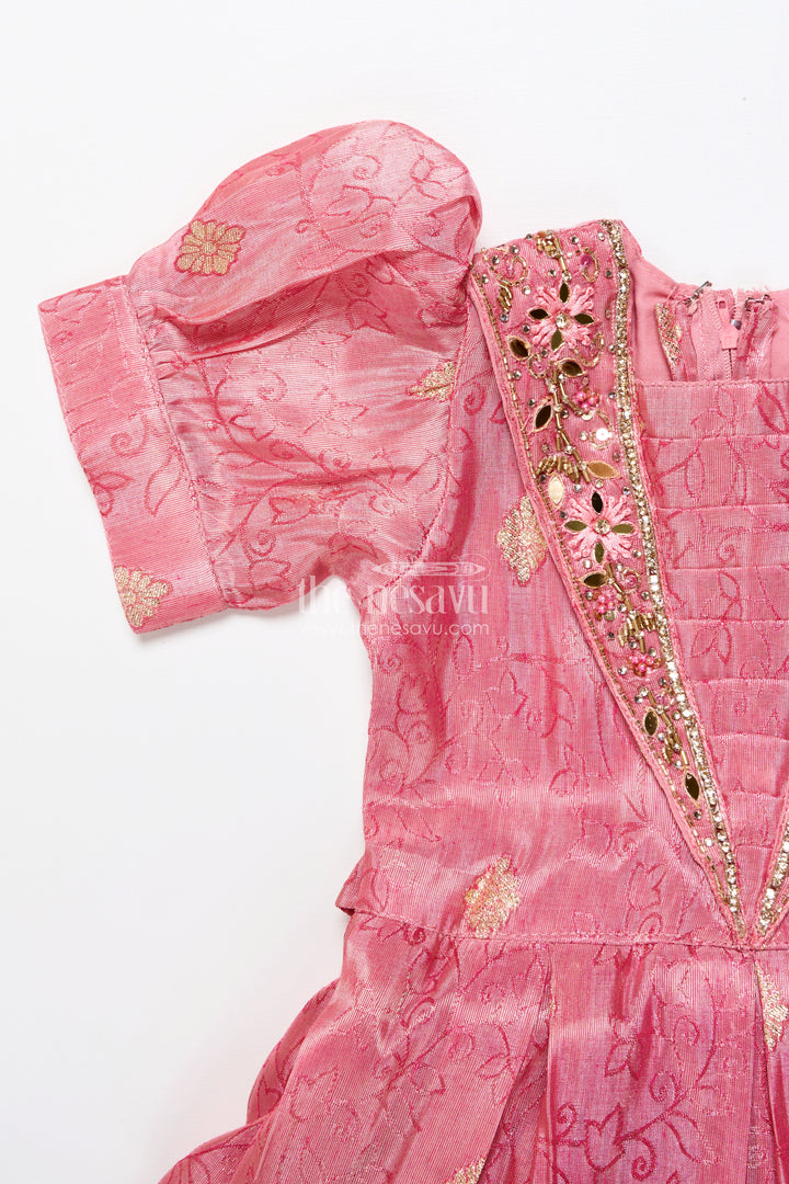Girls silk frock with zari border for weddings and traditional celebrations