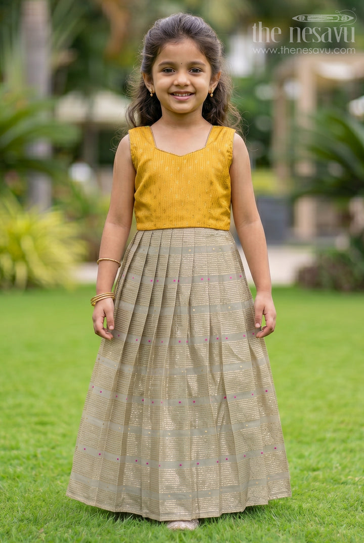 Girls Traditional Silk Gown for Festive Family Occasions