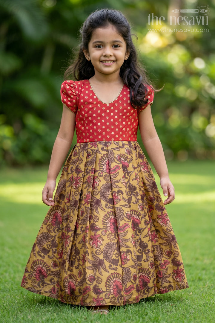 Girls Printed Casual Gown for Festive Outings and Summer Parties