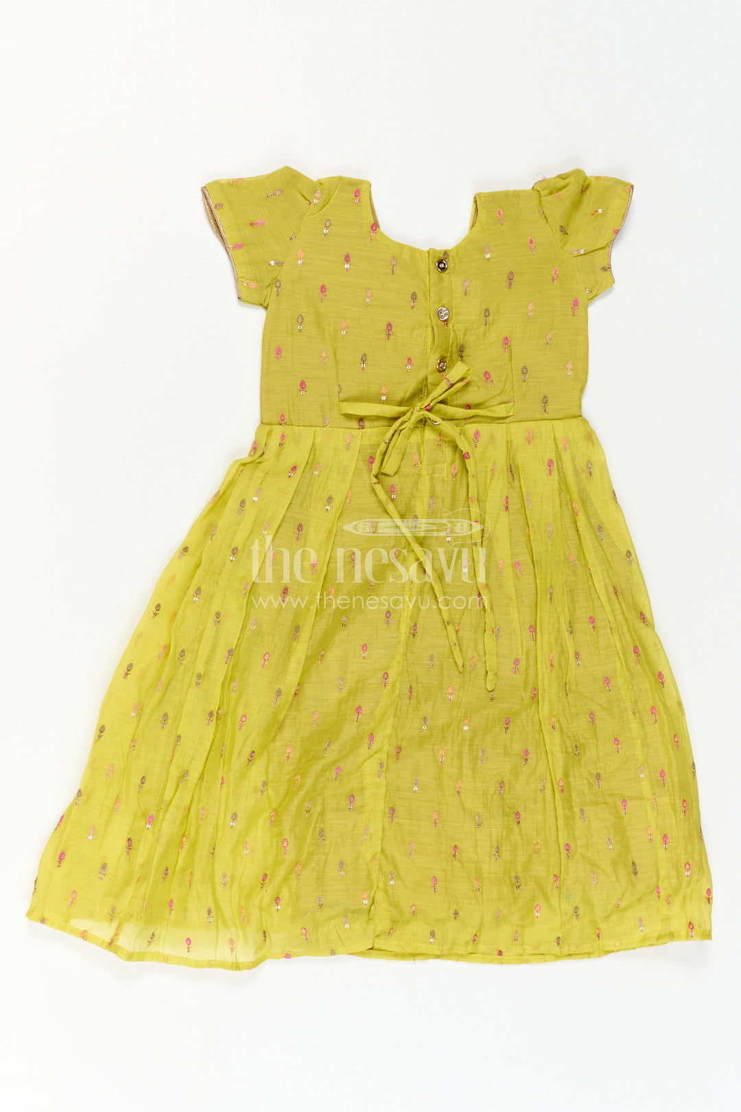 Girls Embroidered Cotton Dress for Festive Outings and Parties