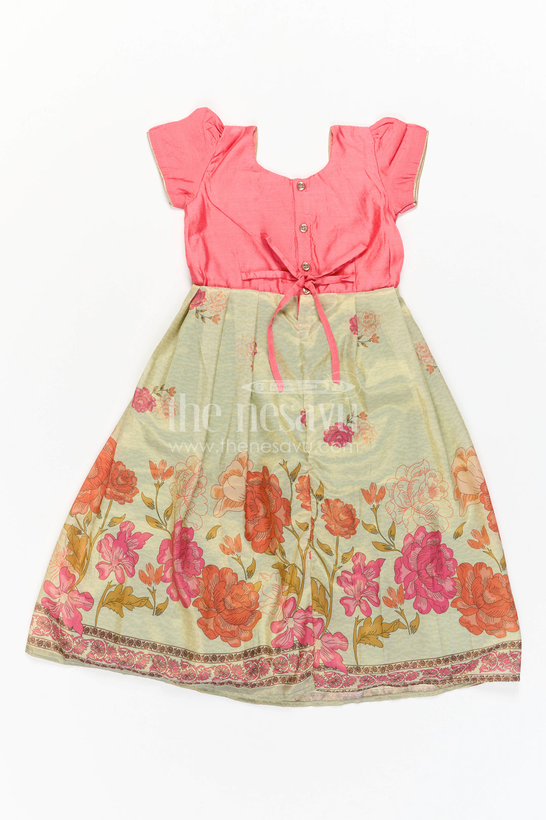 Girls Silk Gown for Festive Garden Parties