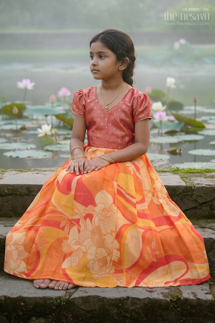 Girls Silk Gown for Festive Birthdays and Family Celebrations