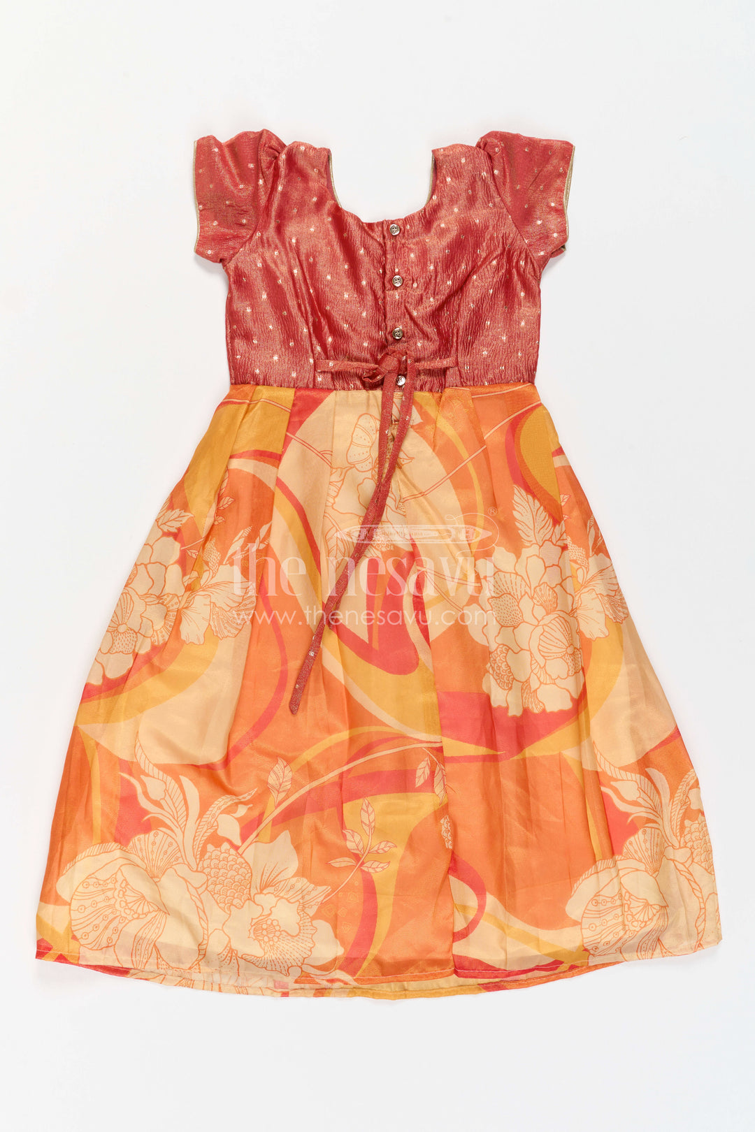 Girls Silk Gown for Festive Birthdays and Family Celebrations