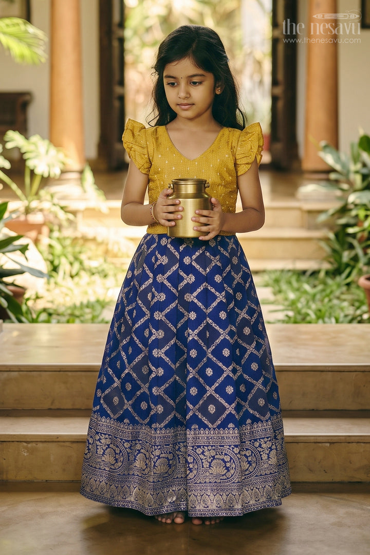 Kids Ethnic Silk Gown for Wedding Events and Celebrations