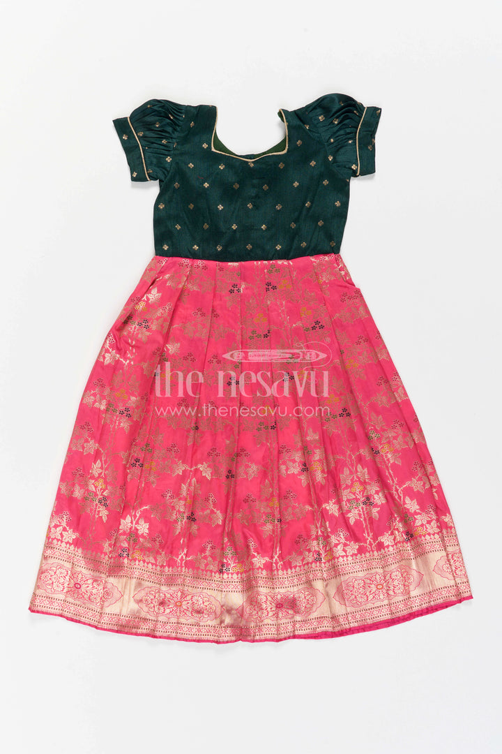 Girls Banaras Silk Gown for Wedding Photos and Festive Twirls