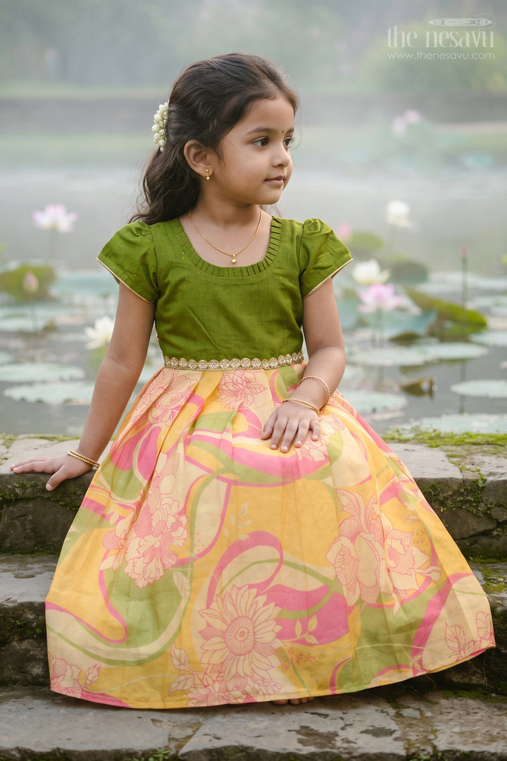 Girls Silk Gown for Festive Birthdays and Family Photo Celebrations