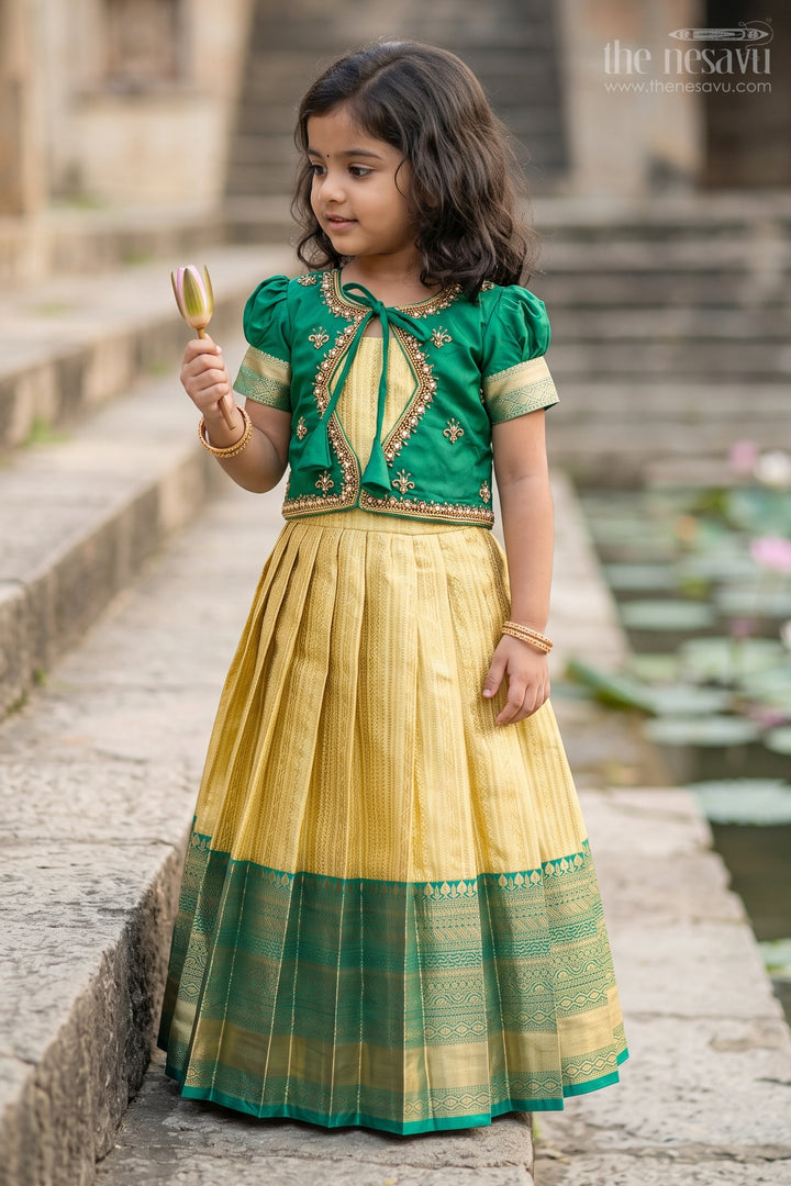 Girls Silk Gown for Festive Functions and Family Photoshoots