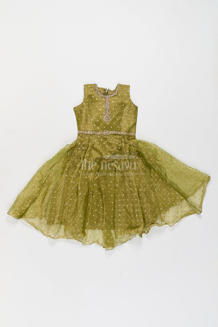 Party Wear Silk Gown with Woven Texture for Festive Occasions