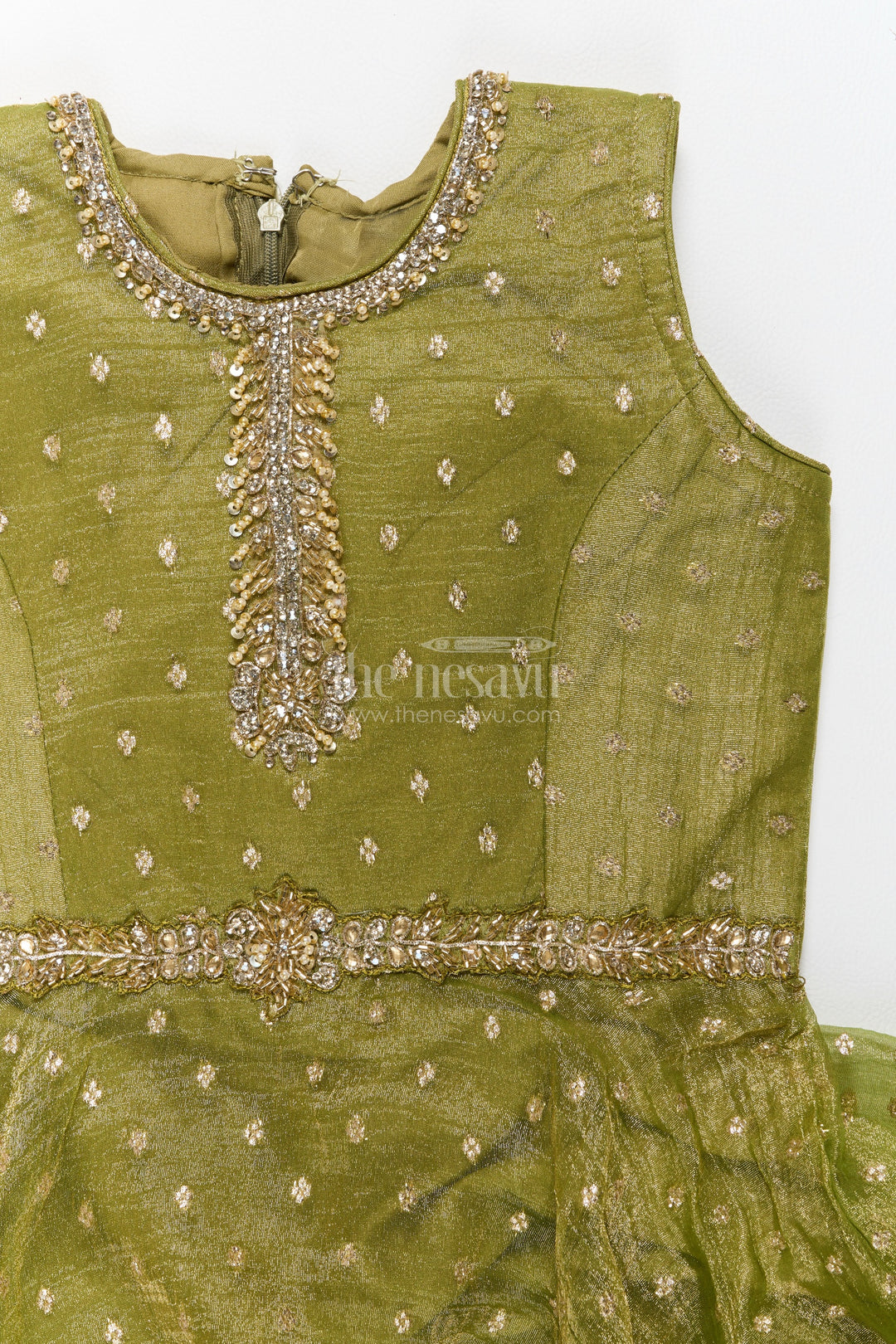 Party Wear Silk Gown with Woven Texture for Festive Occasions