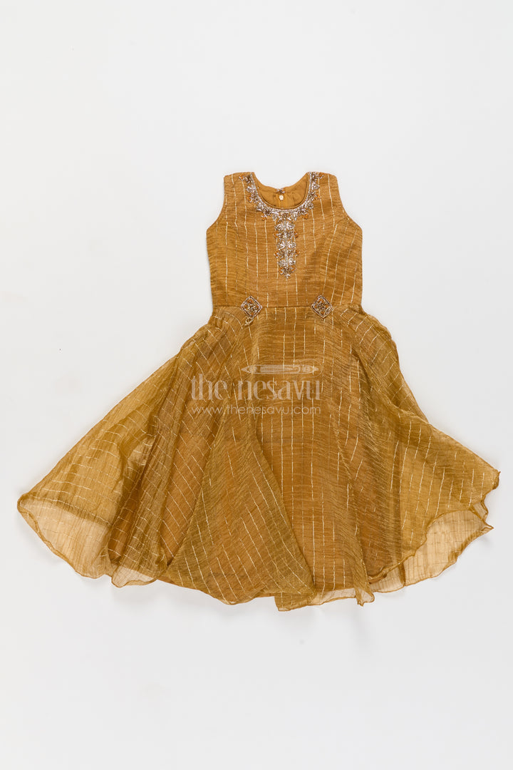 Party Wear Gown for Girls with Thread Embroidery for Festive Occasions