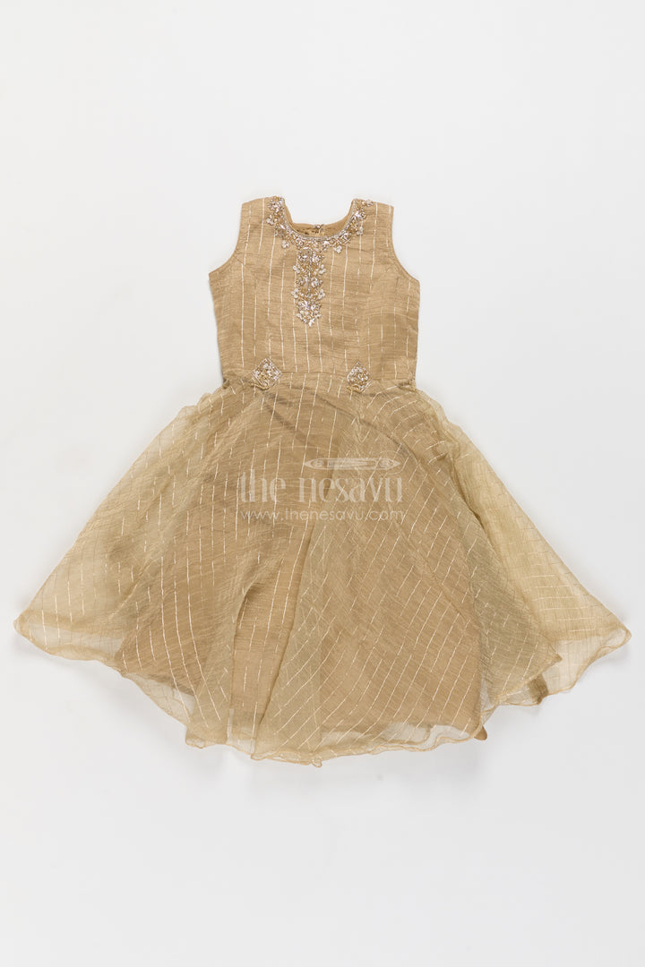 Princess Gown for Girls in Beige for Celebrations and Photos