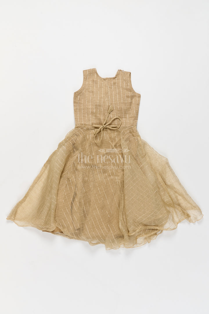 Princess Gown for Girls in Beige for Celebrations and Photos