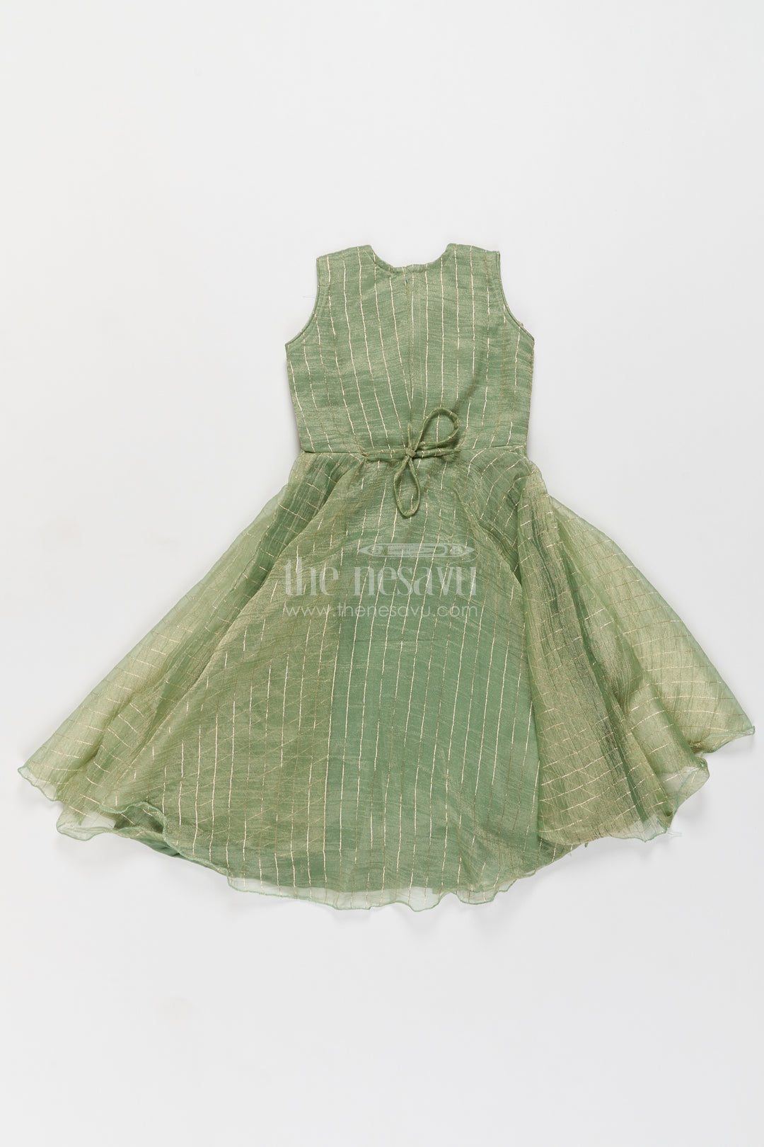 Girls Party Gown with Thread Embroidery for Family Functions