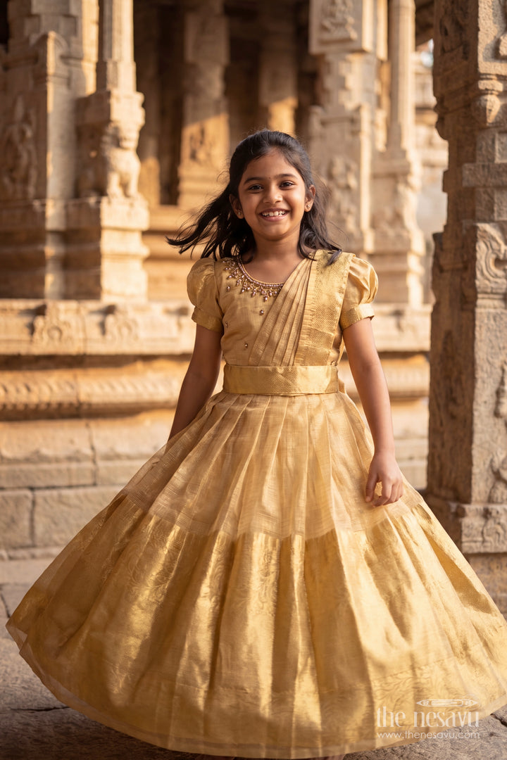 Party Wear Silk Gown with Thread Embroidery for Festive Occasions