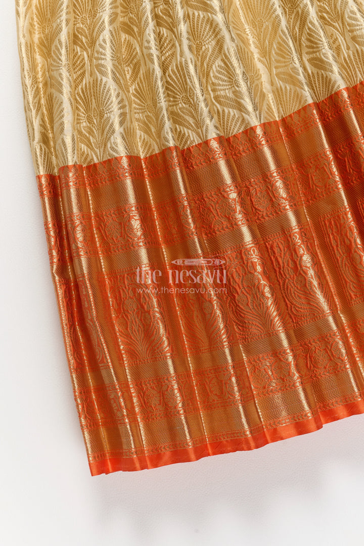 Ethnic Gown for Girls in Orange for Celebrations and Photos