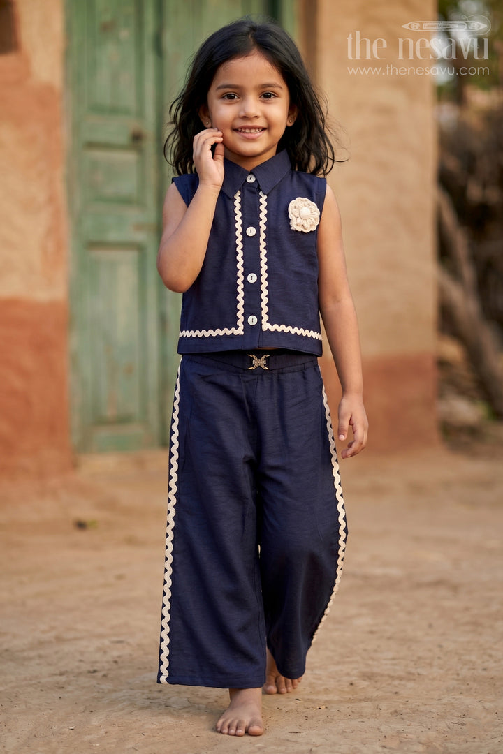 Girls Modern Bubble Crepe Co-ord Set for Stylish Outings and Everyday Comfort