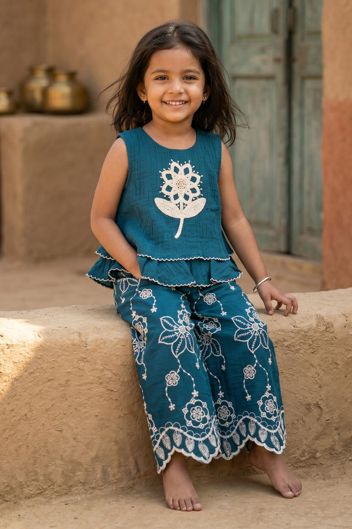 Girls Ethnic Sharara Outfit for Celebrations and Family Functions