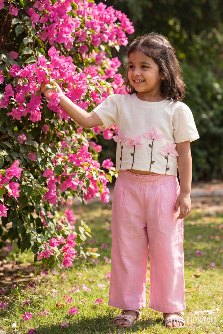 Girls Co Ord Set with Floral Detailing for Family Functions