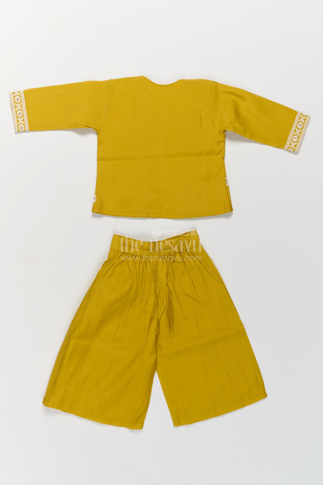 Girls Sharara Set in Yellow for Party Memories