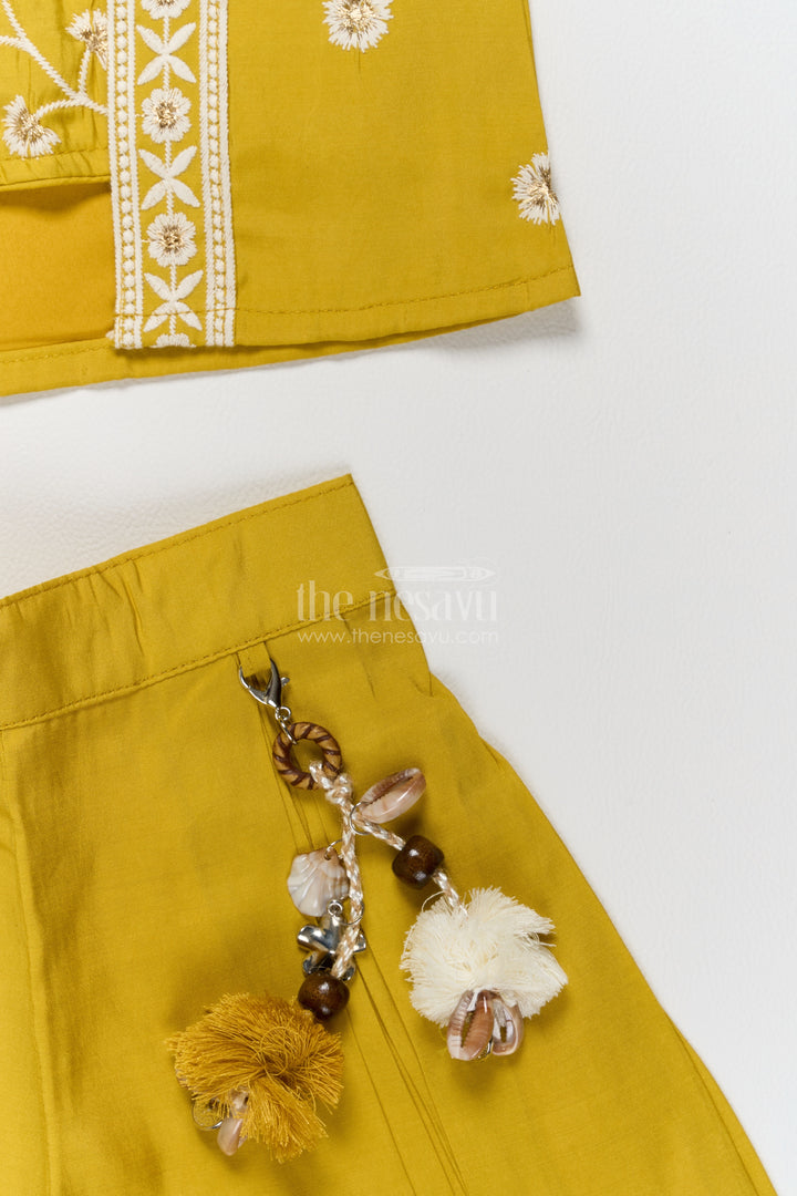 Girls Sharara Set in Yellow for Party Memories