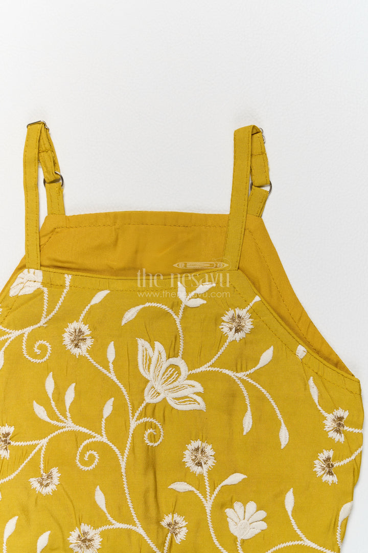 Girls Sharara Set in Yellow for Party Memories