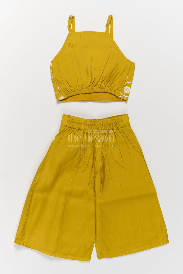 Girls Sharara Set in Yellow for Party Memories